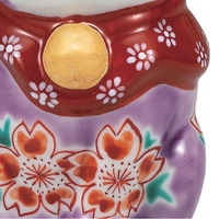 伊野正峰 日本の伝統工芸品【九谷焼】 4号招き猫 パープル釉桜 (K9-1583) K9-1583 1個（直送品）