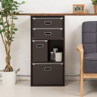 永井興産 カラーボックス専用収納BOX-R 幅386×奥行269×高さ270mm ブラウン NK-860BR 1個（直送品）