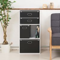 永井興産 カラーボックス専用収納BOX-W 幅386×奥行269×高さ270mm ブラック NK-862BK 1個（直送品）