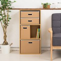 永井興産 カラーボックス専用収納BOX-R 幅386×奥行269×高さ270mm ナチュラル NK-860NA-4 1セット（4個入）（直送品）