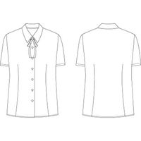 チクマ ブラウス リボン付き（半袖） AR1640-3-7（直送品）