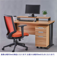 アール・エフ・ヤマカワ スチール脚机上台W600 ナチュラル×ブラック脚 GZSLDR-600NA-BL 1セット（3台）