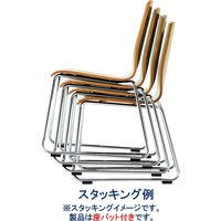 藤沢工業 TOKIO RMシリーズ リフレッシュチェア 合皮張 ループ脚 RM-N2L-S ネオブラック/ナチュラル 1セット（4脚入）（取寄品）