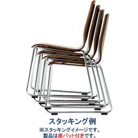 藤沢工業 TOKIO RMシリーズ リフレッシュチェア 合皮張 ループ脚 RM-L2L-S ライトブルー/ブラウン 1セット（4脚入）（取寄品）