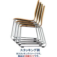 藤沢工業 TOKIO RNHシリーズ リフレッシュチェア 張地なし 4本脚 RNH-N4 ナチュラル 1セット（4脚入）（取寄品）