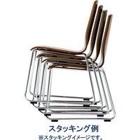 藤沢工業 TOKIO RNHシリーズ リフレッシュチェア 張地なし ループ脚 RNH-L2 ブラウン 1セット（4脚入）（取寄品）