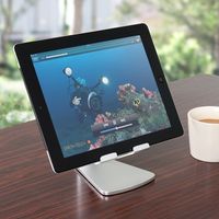 サンワダイレクト iPad・タブレット縦置きスタンド（アルミ・横置き対応・シルバー） 200-STN005 1個（直送品）