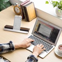 サンワダイレクト タブレット・スマートフォンスタンド(オーク&ステンレス素材) 200-STN020S 1個（直送品）