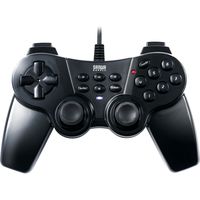 サンワダイレクト 多ボタンゲームパッド（16ボタン・全ボタン連射対応・振動機能付・日本製高耐久シリコンラバー使用） 400-JYP62UBK 1個（直送品）