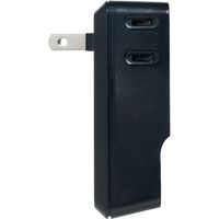 サンワダイレクト コンセントタップ付きUSB-ACアダプタ（AC3ポート・USB2ポート・2.4A・ブラック） 700-AC016BK 1個（直送品）