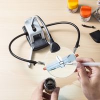 サンワダイレクト スタンドルーペ(拡大鏡・LEDライト付・クリップ対応・レンズ径9cm・クリップ付アーム付属) 400-LPE015 1個（直送品）