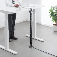 昇降デスク用ケーブルカバー(クランプ式・ブラック・ケーブルカバー・配線カバー・昇降デスク用・137cm) 200-CA039 1個（直送品）