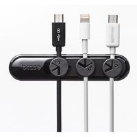 マグネットケーブルホルダー(マグネットホルダー3個入り・両面テープ貼り付け・ケーブル落下防止・ブラック) 200-CA037 1個（直送品）