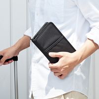 サンワダイレクト パスポートケース（トラベルオーガナイザー・13ポケット・航空券対応・Lサイズ・ブラック） 200-BAGIN002BK 1個（直送品）