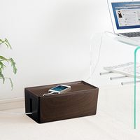 サンワダイレクト ケーブル・タップ収納ボックス（木目・リモコン設置） 200-CB001M 1個（直送品）