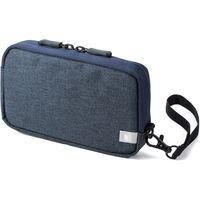 サンワダイレクト ガジェットポーチ（モバイルバッテリー・Wi-Fiルーター・iPhone・ケーブル収納・Sサイズ・ネイビー） 1個（直送品）