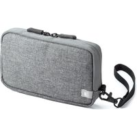 サンワダイレクト ガジェットポーチ（モバイルバッテリー・Wi-Fiルーター・iPhone・ケーブル収納・Sサイズ・グレー） 1個（直送品）