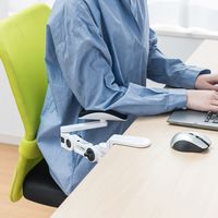 サンワダイレクト エルゴノミクスアームレスト（アームレスト・エルゴノミクス・クランプ式・ホワイト） 200-TOK011W 1個（直送品）