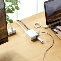 サンワダイレクト USBハブ付きType-C ACアダプタ（ACアダプタ・USBハブ・Type-C・USB Aコネクタ・HDMI出力・USB PD）（直送品）