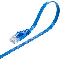 サンワダイレクト Cat6 フラットLANケーブル 5m （カテゴリー6・より線・ストレート・ブルー） 500-LAN6FL05BL 1本（直送品）