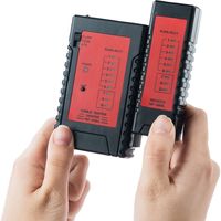 サンワダイレクト LANテスター（LANケーブル/RJ-45・モジュラーケーブル/RJ-11対応・LEDライト内蔵・親機・子機脱着可能） 1個（直送品）