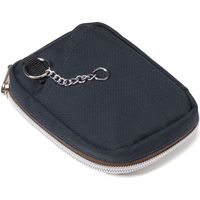 サンワダイレクト スマートキーケース（鍵・スマートキー2個収納・カード収納・小銭入れ・外側ポケット付き・キーリング付属・カラビナフック対応・ネイビー）（直送品）