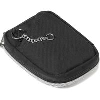 サンワダイレクト スマートキーケース（鍵・スマートキー2個収納・カード収納・小銭入れ・外側ポケット付き・キーリング付属・カラビナフック対応・ブラック）（直送品）