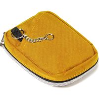 サンワダイレクト スマートキーケース（鍵・スマートキー2個収納・カード収納・小銭入れ・外側ポケット付き・キーリング付属・カラビナフック対応・イエロー）（直送品）