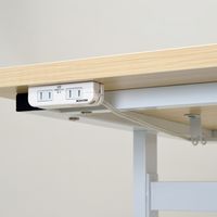 【車上渡し】アール・エフ・ヤマカワ 会議テーブル T字脚 コンセント付 幅1400×奥行800×高さ702mm ナチュラル 1台（直送品）