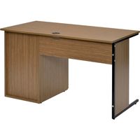 【車上渡し】アール・エフ・ヤマカワ ワーキングデスク 片袖机 幅1200×奥行700×高さ700mm ウォルナット 1台（直送品）