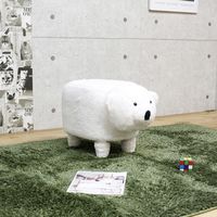 後藤家具物産 アニマルスツール シロクマ ホワイト ST-11BRWH 1脚（直送品）