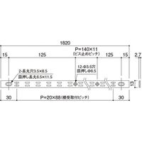 【建築金物】ハイロジック アルミ棚柱 リーフ棚柱 1820mm ホワイト 98182 1セット（直送品）