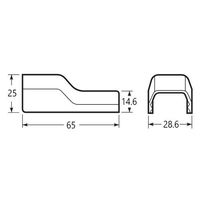 エスコ 28x 65mm モール継手コーナー(プラスチック/灰/10個) EA947HM-3J 1セット(40個:10個×4袋)（直送品）