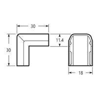 エスコ 18x30mm モール継手外曲(プラスチック/ベージュ/10個) EA947HM-6G 1セット(50個:10個×5袋)（直送品）