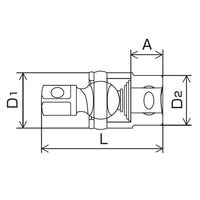 エスコ 1/4”DR ボールジョイント EA618HB-3 1セット(3個)（直送品）
