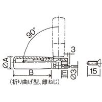 エスコ M8 x 96mm [折曲型 ]回転ハンドル EA948CE-63 1セット(3個)（直送品）