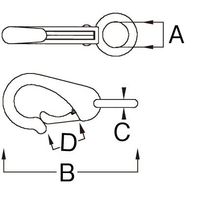 エスコ 81mm アイスナップ(ステンレス製) EA638FR-3 1セット(5個)（直送品）