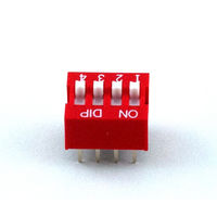LINKMAN DIPスイッチ 4極 DS-04-V 1個 63-3056-03（直送品）