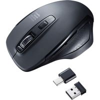 ワイヤレスマウス　無線　静音　5ボタン　大型サイズ　ブルーLED　MA-WBLC169BK　サンワサプライ　1個