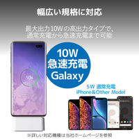 エレコム Qi規格対応ワイヤレス充電器/スタンドQi/5W/10W/2枚コイル/ホワイト W-QS06WH 1個