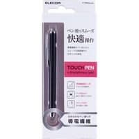 タッチペン スタイラスペン 導電繊維 スタンダードタイプ ブラック P-TPS03BK エレコム 1個（直送品）