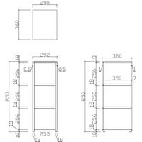 【車上渡し】アール・エフ・ヤマカワ ウッドカルテシェルフ スリム 紙貼 3段 A4ヨコ 幅292×奥行360×高さ850mm ホワイト 1台（直送品）