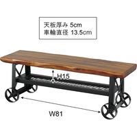 東谷 ルオータ ベンチ 幅1180mm ブラウン JW-637 1脚（直送品）