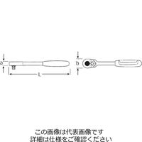 エスコ 1/2”DR/265.5mm ラチェットハンドル(クイックリリース) EA617ZR-15 1丁（直送品）