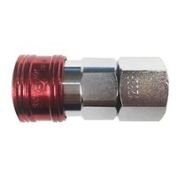 エスコ Rc 3/8” 雌ねじカップリング(エアホース用/レッド) EA140BK-31 1セット(10個)（直送品）