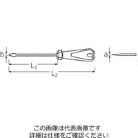 エスコ 0.8x 4.0x100mm [ー]ドライバー EA560SE-12 1セット(3本)（直送品）