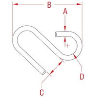 エスコ 85.0x9.5mm Sフック(ステンレス製) EA638EH-23 1セット(10個)（直送品）