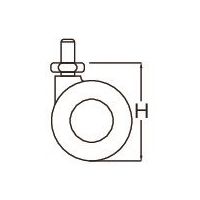 エスコ 60mm キャスター(ツインホイール・M10xP1.5ネジ) EA986TA-460 1セット(10個)（直送品）