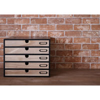 【アウトレット】【軒先渡し】【アウトレット】ヤマソロ NOTICE 小物チェスト5段 ナチュラルブラック 幅350×奥行270×高290mm 1台（直送品）