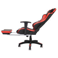 【軒先渡し】ヤマソロ　Monza　オフィスチェア レーシングバケットシート オットマン クッション付 レッド 1脚（直送品）